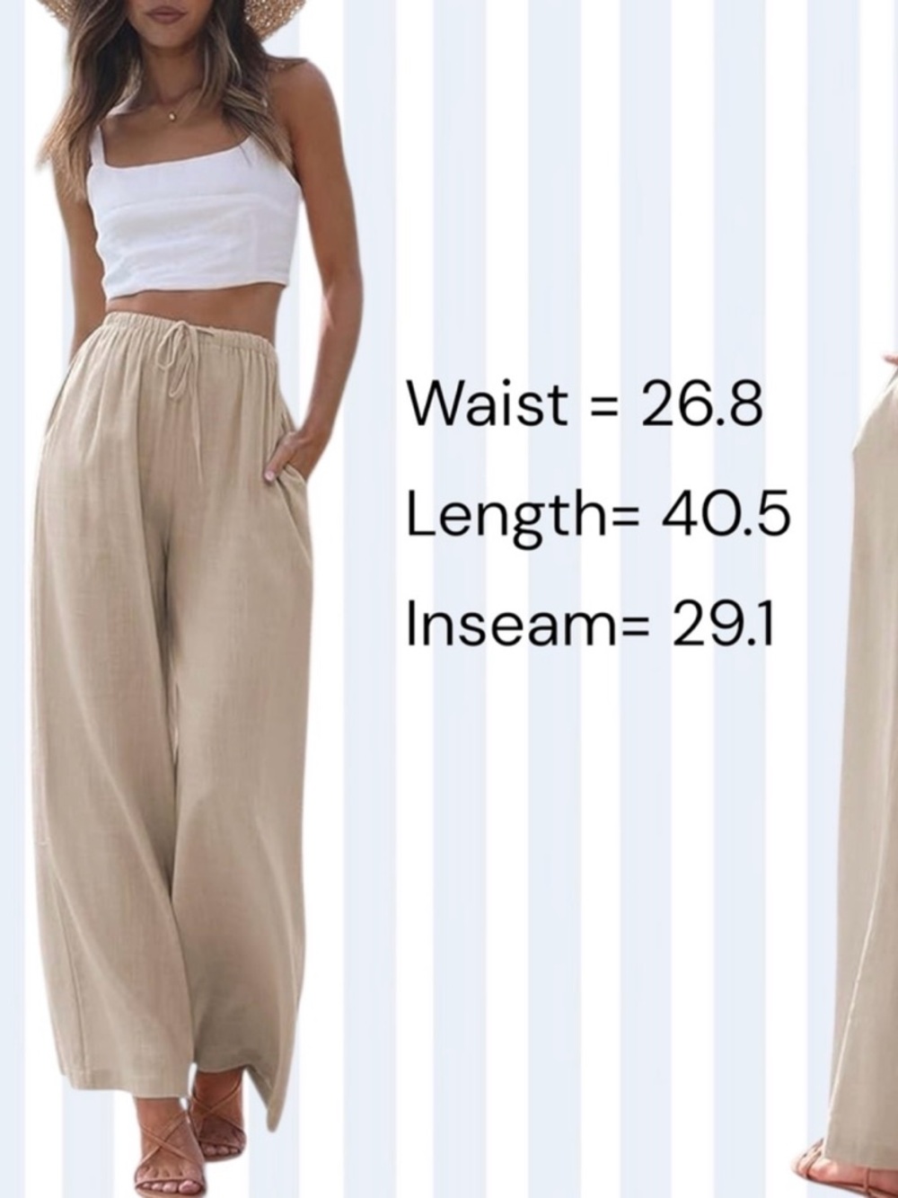 100% LINEN | Cropped Wide-Leg Pant